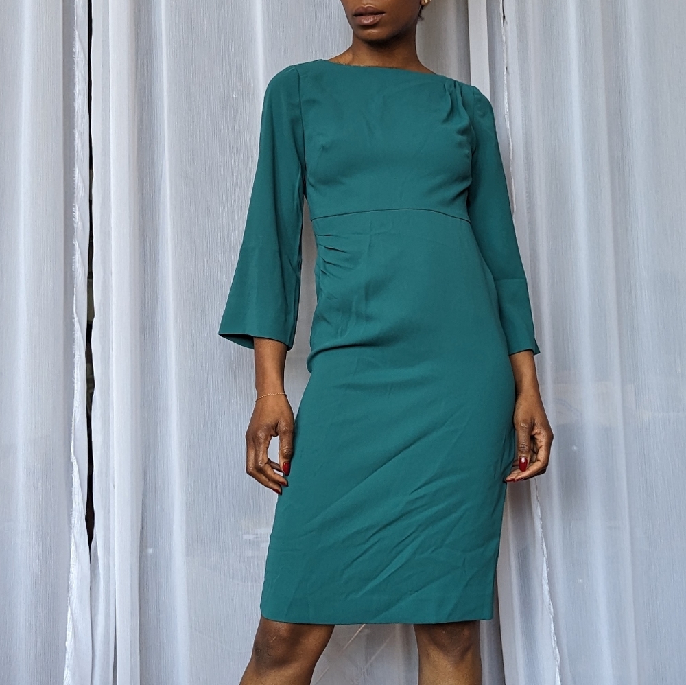 NWT J.Jill x Christian Siriano Teal Midi Dress